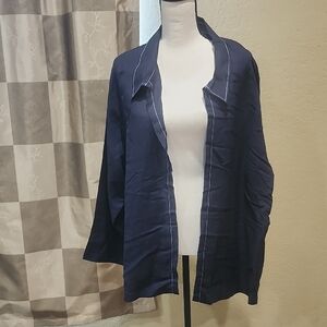 Dialogue Midnight Blue Linen Blend Jacket